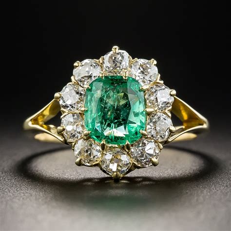 antique emerland rings|vintage emerald and diamond ring.